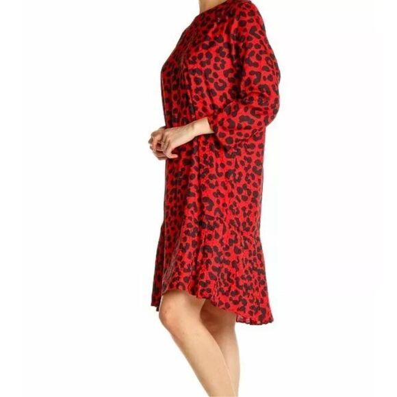 NWT $149 Ann Taylor Women's Size 6 Cheetah Print Pleated Shift Dress - Picture 6 of 9